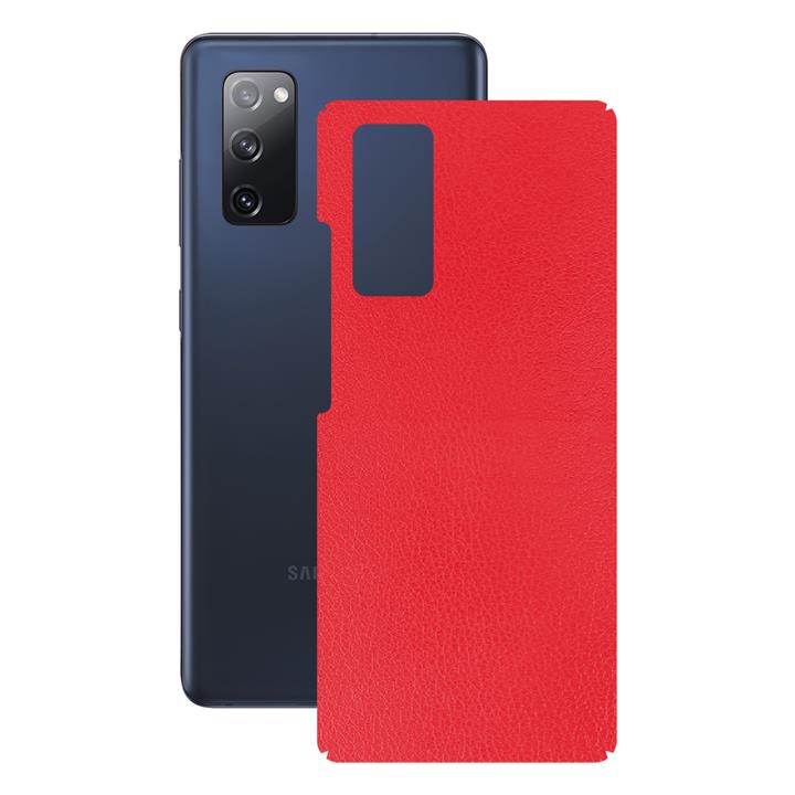 برچسب پوششی راک اسپیس طرح Red Leather مناسب برای گوشی موبایل سامسونگ مدل Galaxy S20 FE